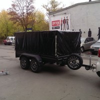 Тент с каркасом к прицепу МЗСА 817712 817731 h=1500 мм ТК12/31 черный