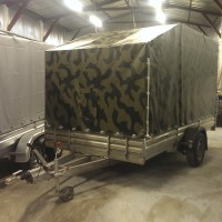 Тент с каркасом к прицепу МЗСА 817718 h=2000 мм аэродинамический скос ТКС18 камуфляж