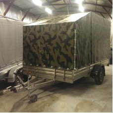 Тент с каркасом к прицепу МЗСА 817718 h=2000 мм аэродинамический скос ТКС18 камуфляж