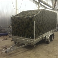 Тент с каркасом ТКС35 камуфляж к прицепу МЗСА 817735 h=1500 мм - аэродинамический скос Тент с каркасом ТКС35 камуфляж к прицепу МЗСА 817735 h=1500 мм - аэродинамический скос