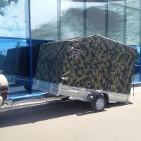 Тент с каркасом к прицепу МЗСА 817716 h=2000 мм аэродинамический скос ТКС16 камуфляж