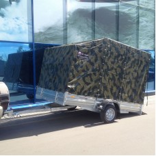 Тент с каркасом к прицепу МЗСА 817716 h=2000 мм аэродинамический скос ТКС16 камуфляж