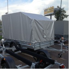 Тент с каркасом к прицепу МЗСА 817716 h=2000 мм аэродинамический скос ТКС16 серый