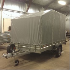 Тент с каркасом к прицепу МЗСА 817718 h=2000 мм аэродинамический скос ТКС18 серый