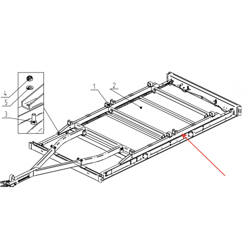 Опора (подрамник) прицепа МЗСА 817732 исп. 001-05; 012